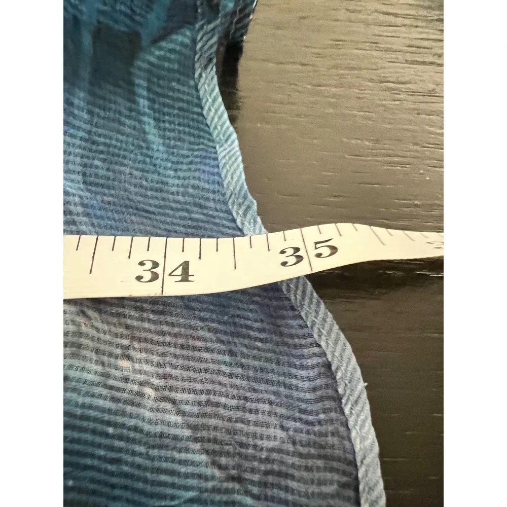 Soft‎ Surroundings Blue Floral Bird Open Front Cardigan Waterfall Hem S 28Z08